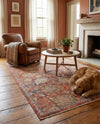 Seville Stripes Collection Area Rug -  Cordoba (Brick Red) Rectangle Brick Red  lifestyle 8