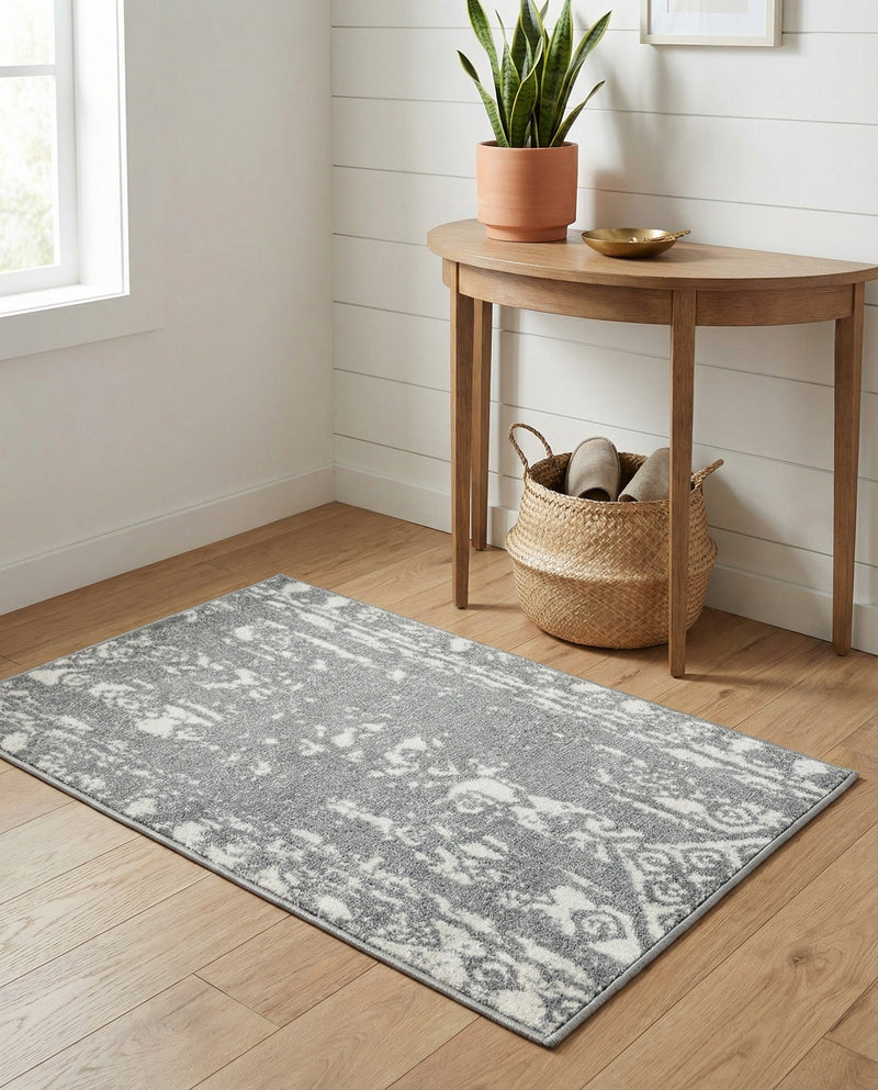 Brighton Stripes Collection Area Rug - Sussex (Gray and Ivory) Rectangle Gray and Ivory  lifestyle 6