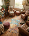 Heritage Elegance Collection Area Rug -  Windsor (Rust Red) Octagon Rust Red  lifestyle 69