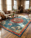 Brighton Terrace Collection Area Rug - Hove (Blue) Rectangle Blue  lifestyle 23