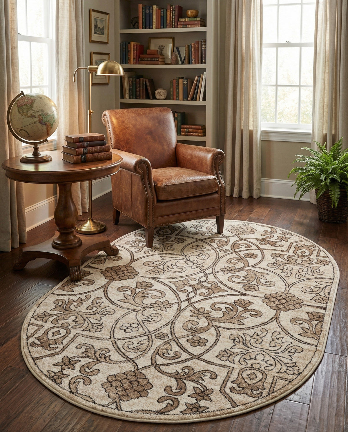 Andes Summit Collection Area Rug -  Merida Oval Dark Beige  lifestyle 89