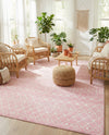 Mediterranean Lattice Collection Area Rug - Santorini (Pink) Rectangle Pink  lifestyle 4
