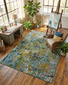 Chromatic Oasis Collection Area Rug -  Tropic Rectangle Blue Green  lifestyle 13