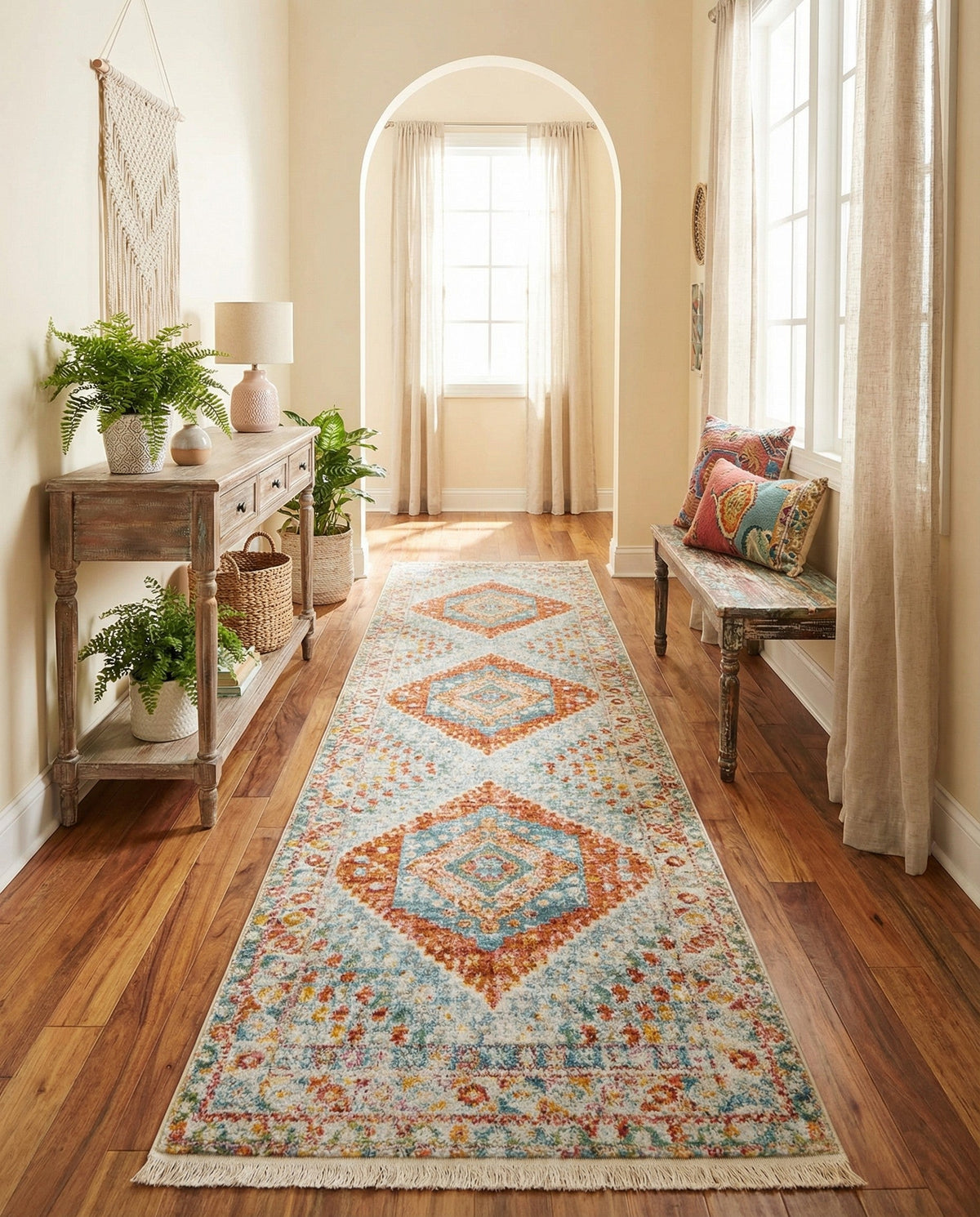 Arcadia Rugs Collection Area Rug -  Xanadu Runner Salmon  lifestyle 90