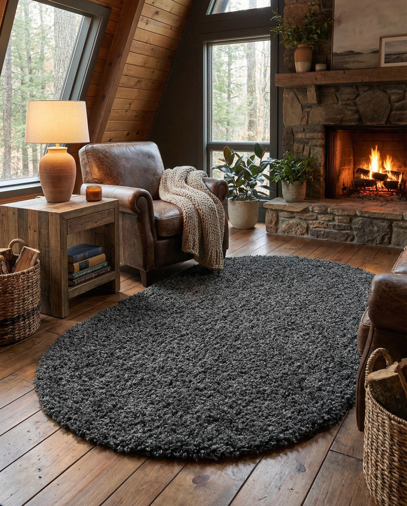 Alpine Plush Collection Area Rug -  Cortina (Peppercorn) Oval Peppercorn  lifestyle 55