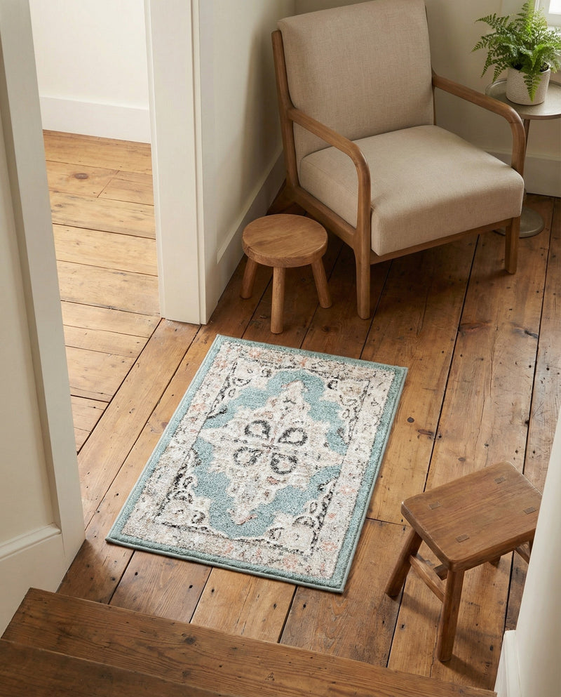 Beverly Grove Collection Area Rug -  Fairfax (Aqua) Rectangle Aqua  lifestyle 29