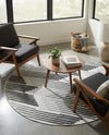 Urban Terrace Collection Area Rug -  Bronx Round Black and White  lifestyle 36
