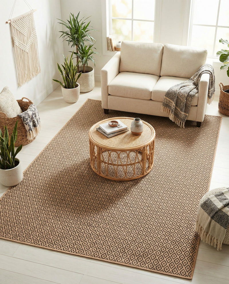 Sahara Sands Collection Area Rug -  Amarna Rectangle Natural and Brown  lifestyle 10