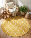 Trellis Mosaic Collection Area Rug -  Pergolatown (Yellow) Round Yellow  lifestyle 66