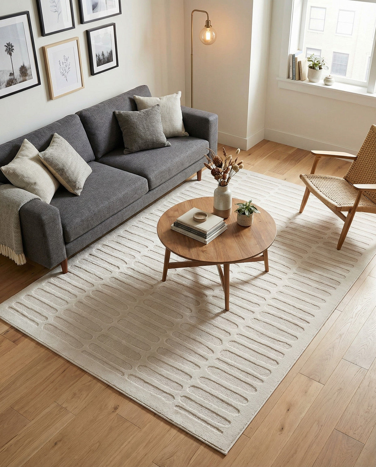 Haven Tapestry Collection Area Rug -  MistyRidge Rectangle Ivory White  lifestyle 3