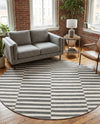 Soho Elegance Collection Area Rug -  Hudson (Dark Gray) Round Dark Gray  lifestyle 34