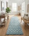 Berber Lattice Shag Collection Area Rug - Atlas (Light Blue) Runner Light Blue  lifestyle 55