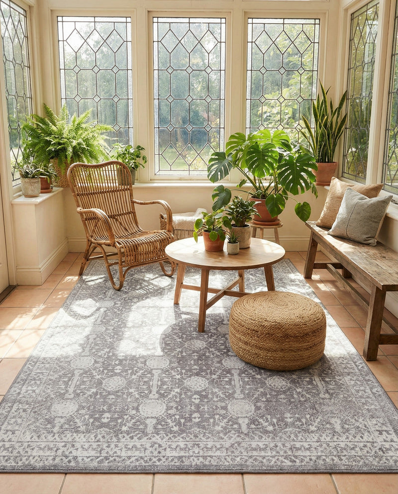 Heritage Elegance Collection Area Rug -  Chatsworth Rectangle Gray  lifestyle 12