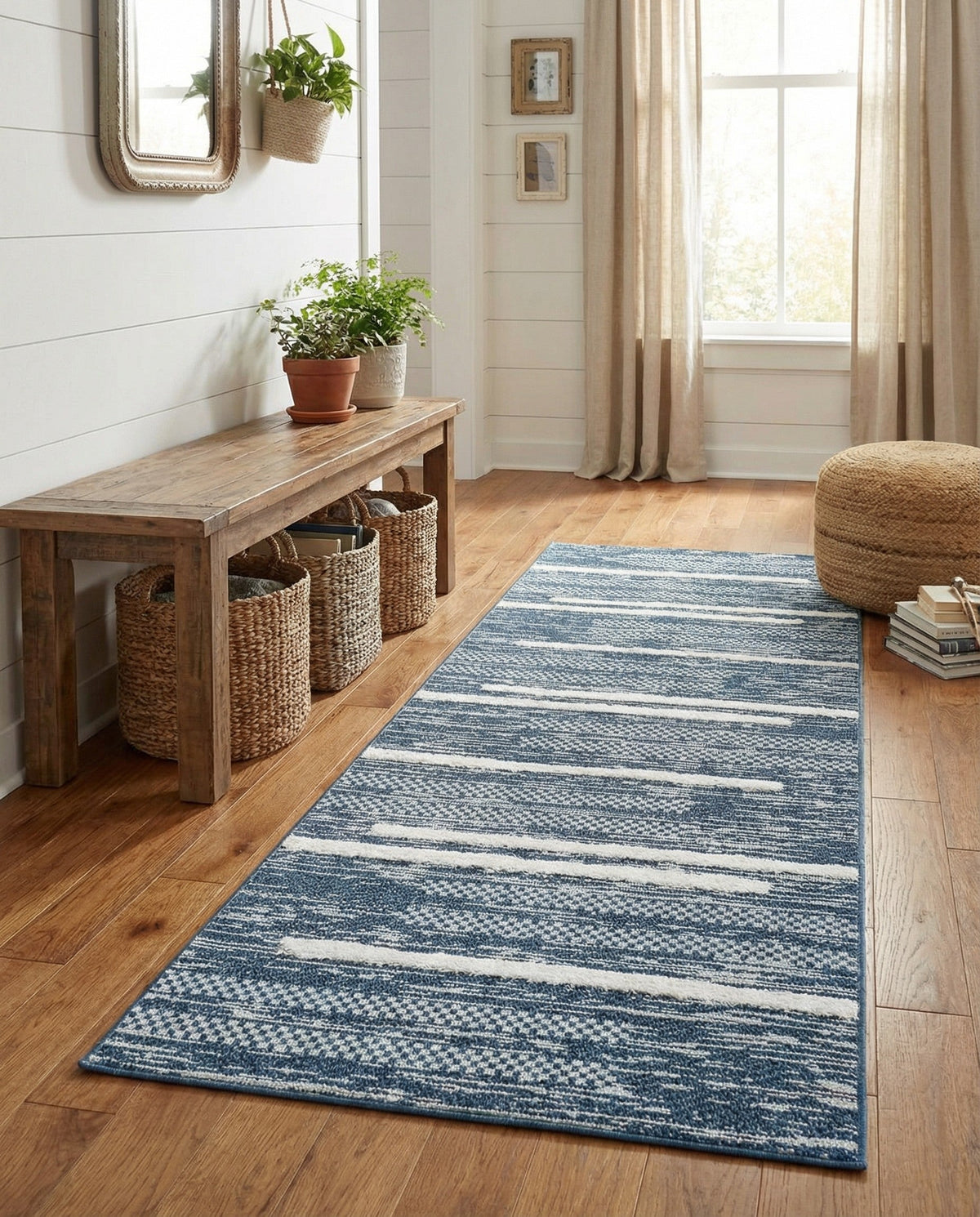 Cathedral Elegance Collection Area Rug - Chapel Runner Navy Blue  lifestyle 175