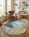 Marrakesh Elegance Collection Area Rug -  Boujad Oval Blue  lifestyle 93