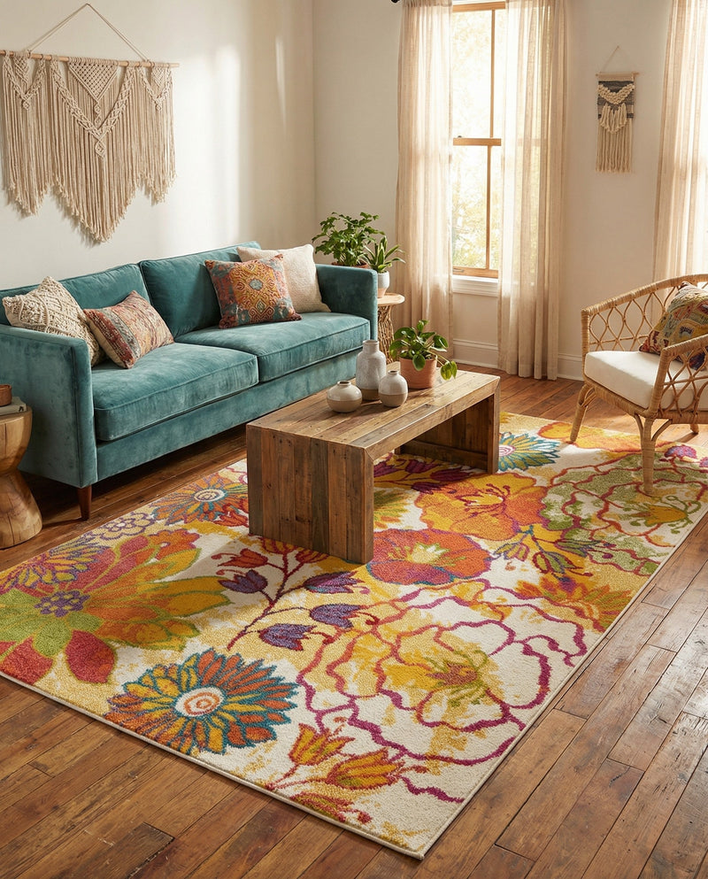 Venetian Elegance Collection Area Rug -  Accademia Rectangle Ivory  lifestyle 18