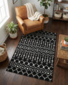Marrakech Lattice Collection Area Rug - Medina (Black) Rectangle Black  lifestyle 20