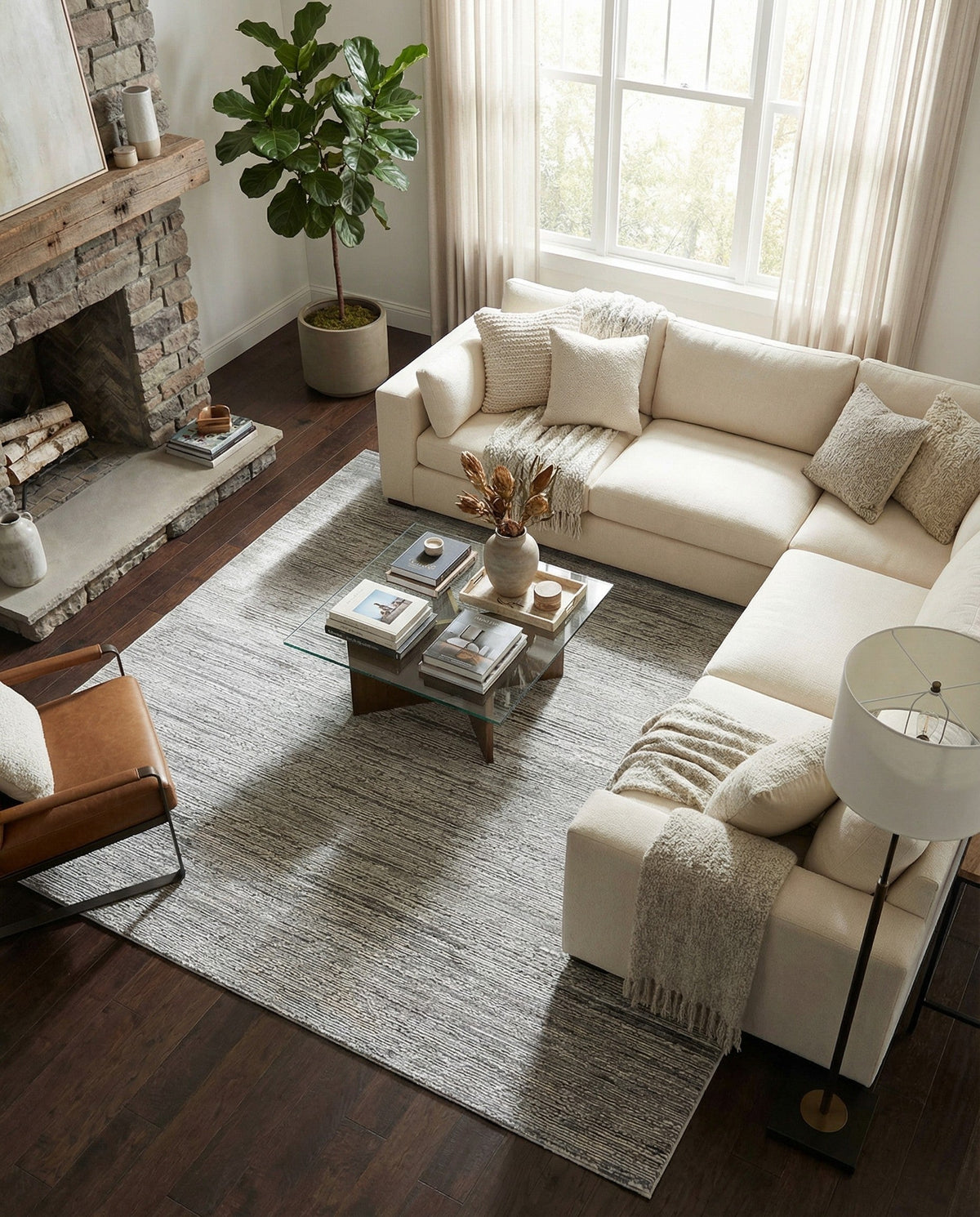 Bloomsbury Elegance Collection Area Rug -  Kensington (Gray) Square Gray  lifestyle 95