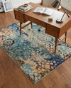 Venetian Tapestry Collection Area Rug - Murano Rectangle Blue  lifestyle 56