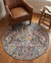 Heritage Elegance Collection Area Rug -  Louvre Round Multi  lifestyle 53