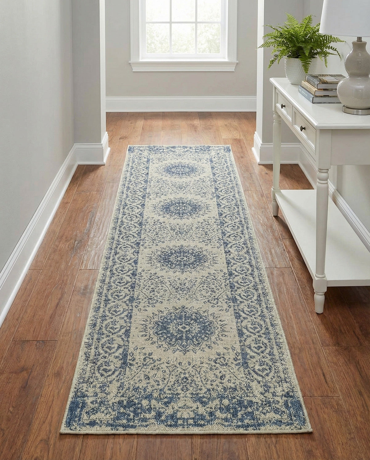 Patio Heritage Collection Area Rug -  Lafayette (Blue) Runner Blue  lifestyle 81