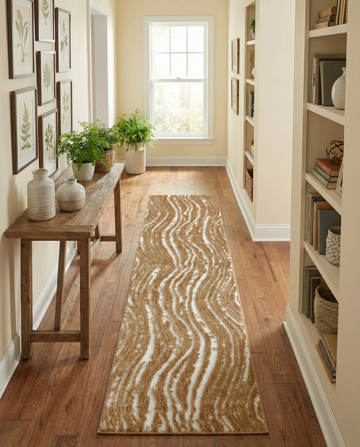 Sienna Collection Area Rug -  Garda Runner Caramel and Ivory  lifestyle 137