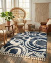 Sahara Chic Collection Area Rug -  Nubia Rectangle Blue  lifestyle 57