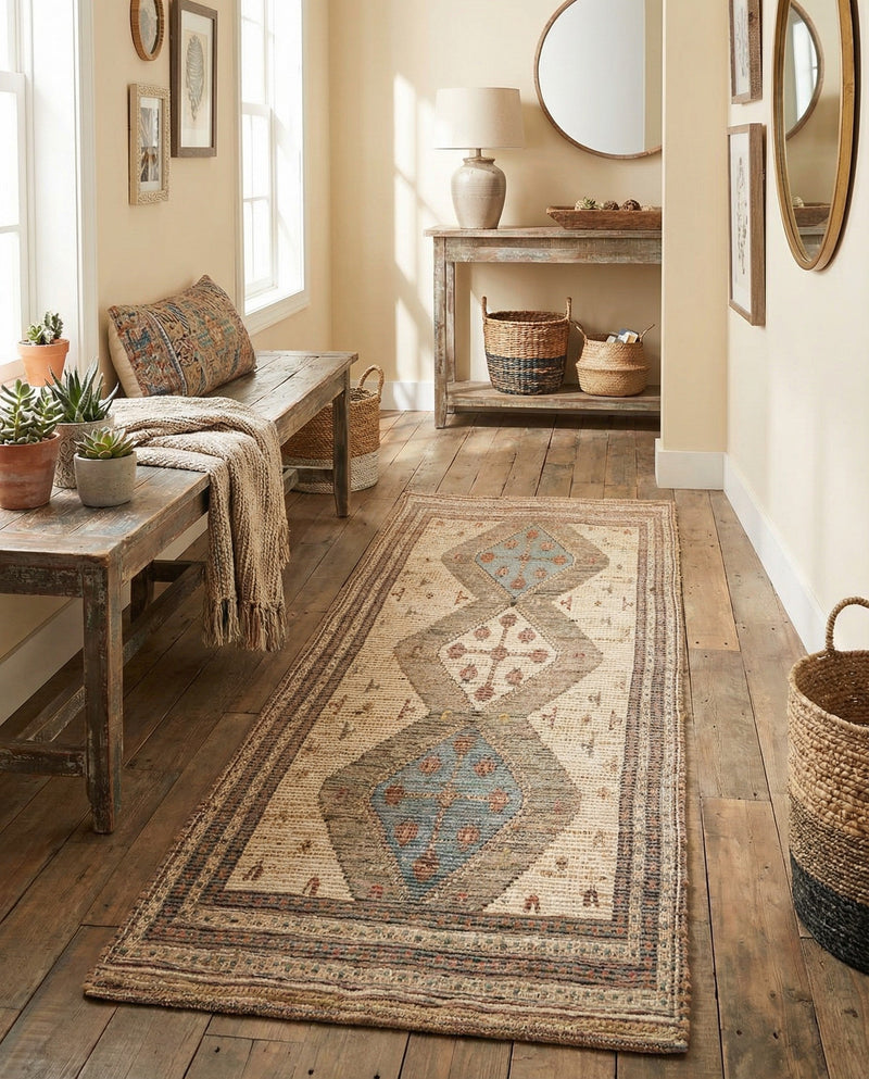 Savannah Threads Collection Area Rug -  Pampas Runner Beige  lifestyle 46