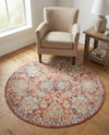 Seville Stripes Collection Area Rug -  Cordoba (Brick Red) Round Brick Red  lifestyle 23