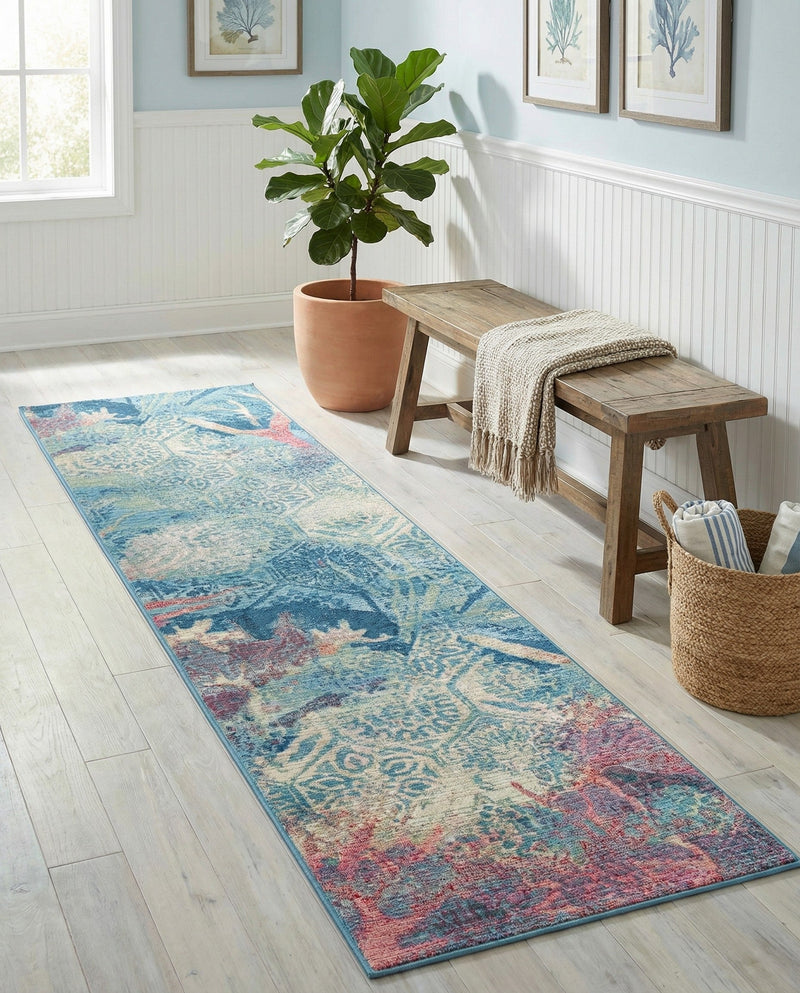 Seaside Haven Rugs Collection Area Rug - Marina Runner Multi  lifestyle 44