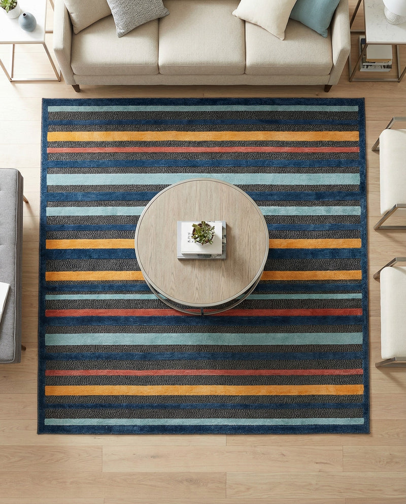 Caribbean Terrace Collection Area Rug -  Martinique Square Charcoal  lifestyle 55