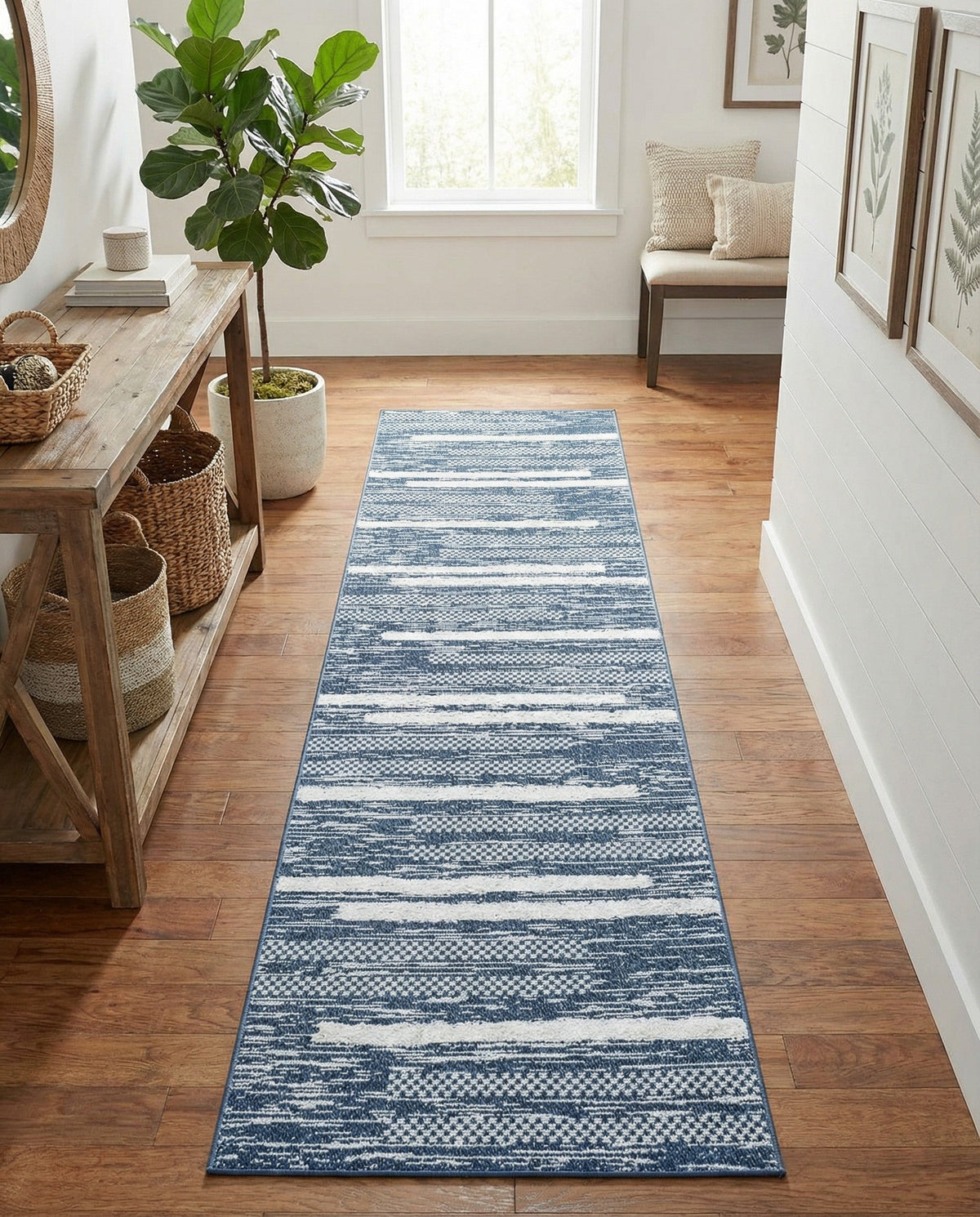 Cathedral Elegance Collection Area Rug - Chapel Runner Navy Blue  lifestyle 165