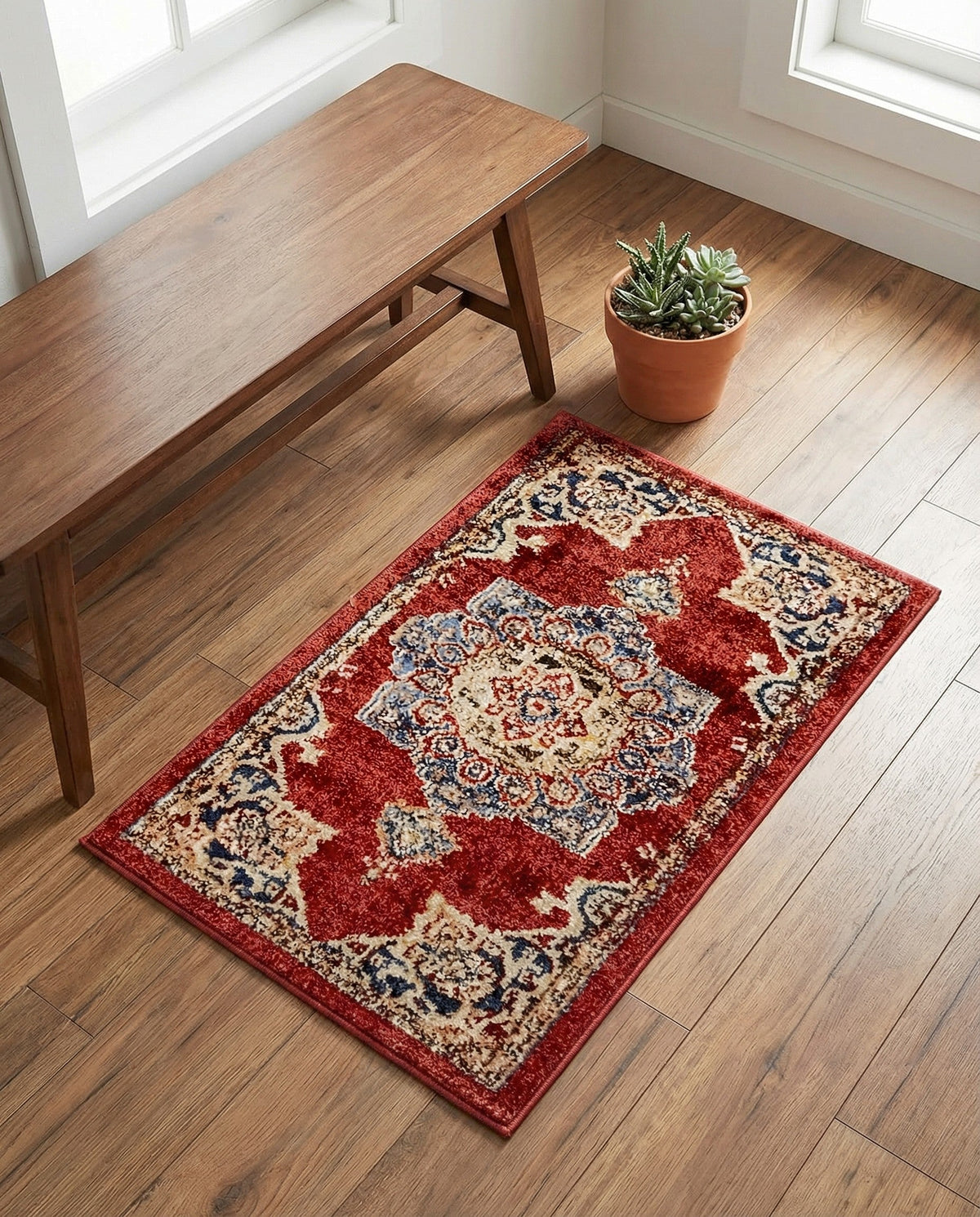 Eden Oasis Collection Area Rug -  Tranquility (Burgundy) Rectangle Burgundy  lifestyle 18