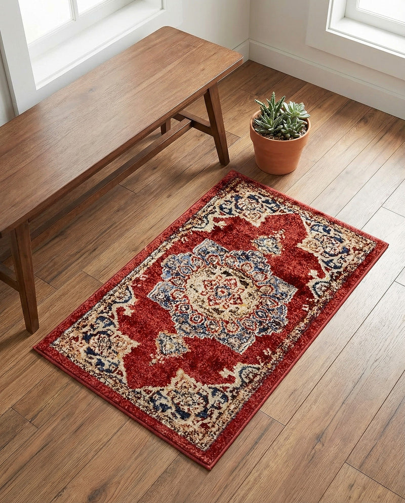 Eden Oasis Collection Area Rug -  Tranquility (Burgundy) Rectangle Burgundy  lifestyle 18