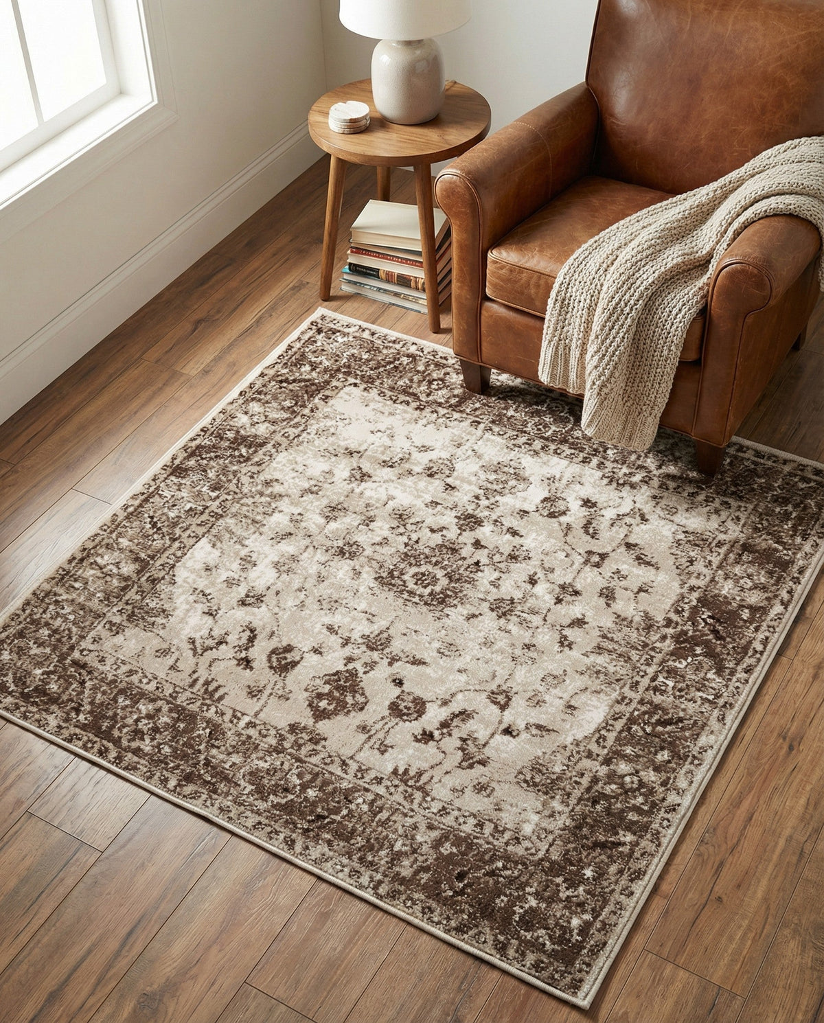 Andes Summit Collection Area Rug -  Aconcagua Square Cream  lifestyle 103