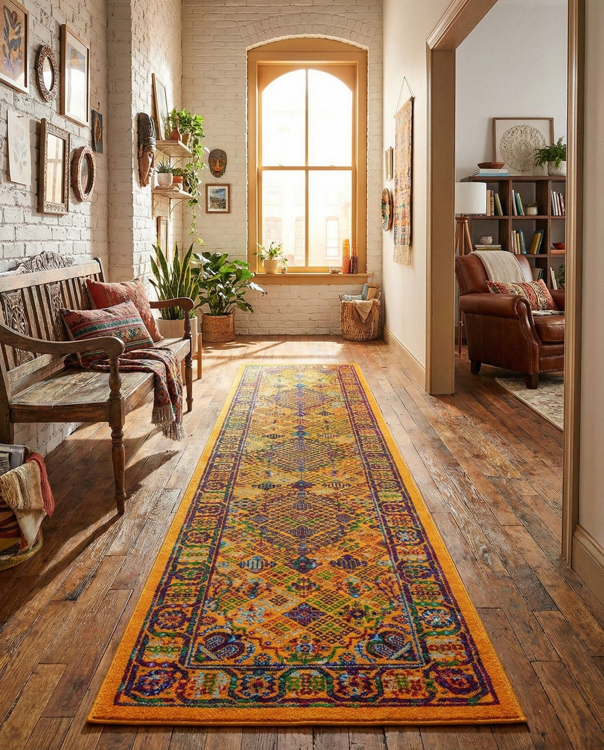 Caribbean Cove Collection Area Rug -  Mustique Runner Multi  lifestyle 125