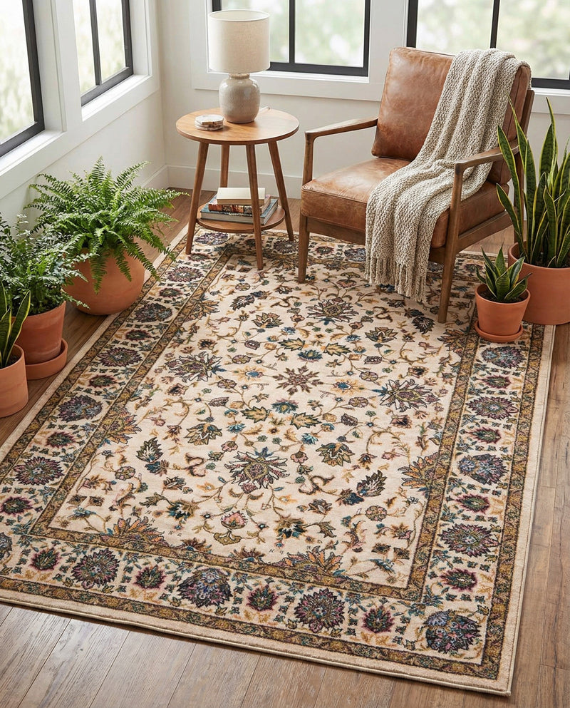 Casablanca Tapestry Collection Area Rug -  Marrakech (Ivory) Rectangle Ivory  lifestyle 15