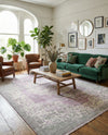 Rustic Charm Revival Collection Area Rug -  Meadowland Rectangle Purple  lifestyle 44