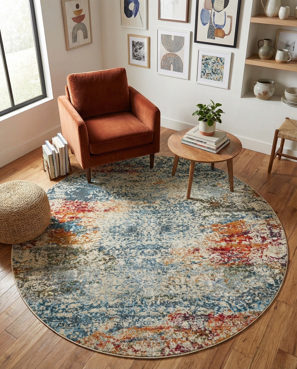 Caribbean Breeze Collection Area Rug -  Isla Round Cream  lifestyle 115