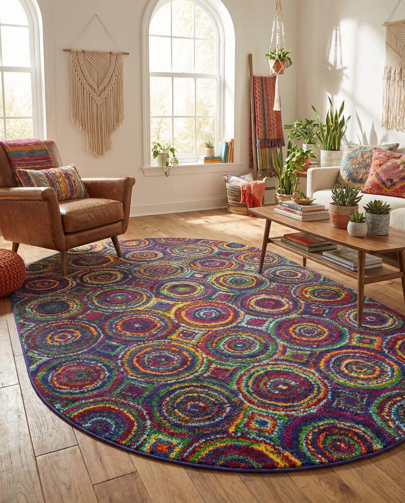 Caribbean Cove Collection Area Rug -  Vincent Oval Multi  lifestyle 38