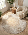 Riviera Elegance Collection Area Rug -  Monaco (Beige) Round Beige  lifestyle 52