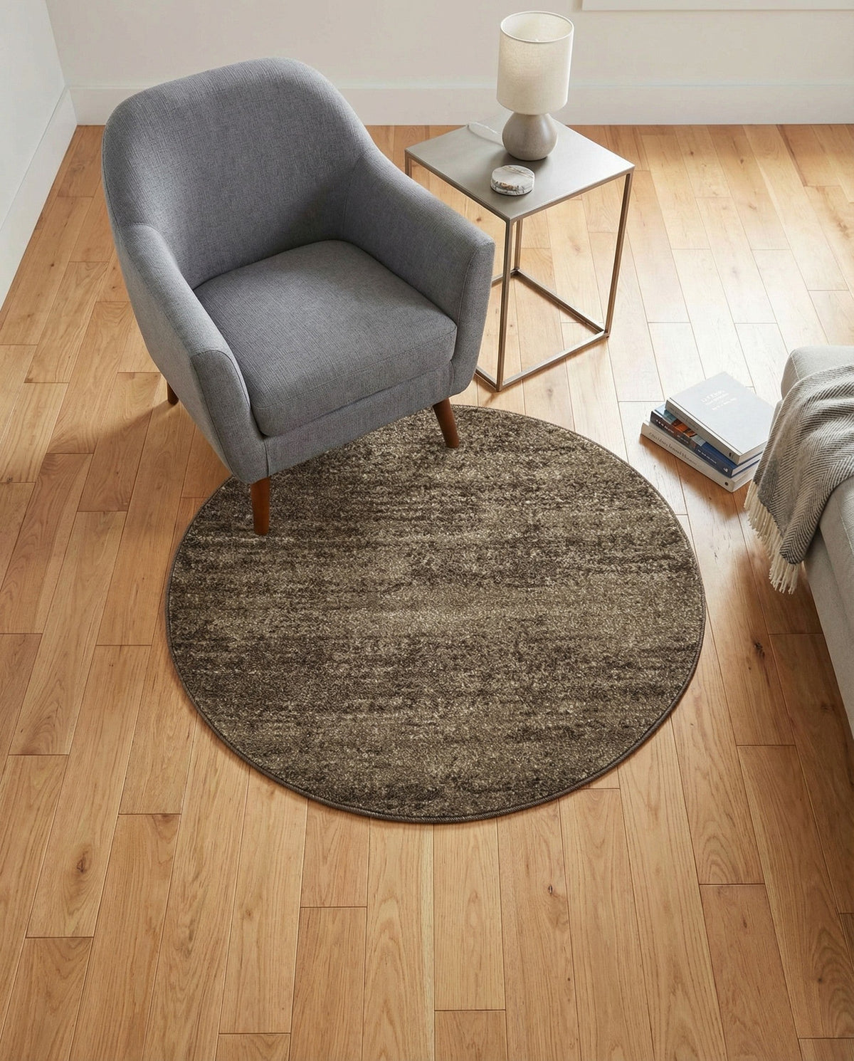 Studio Haven Collection Area Rug -  Gallery (Brown) Round Brown  lifestyle 95