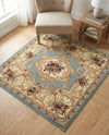 Versailles Elegance Collection Area Rug -  Louveciennes (Light Blue) Square Light Blue  lifestyle 78