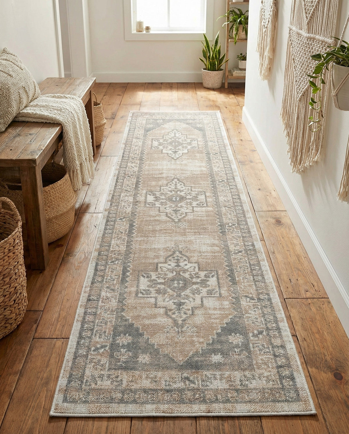 Savannah Series Collection Area Rug -  Augusta (Mink) Runner Mink  lifestyle 89