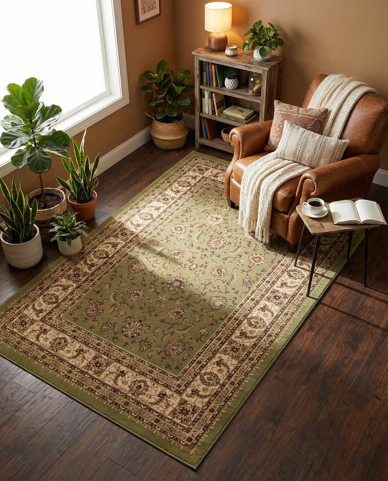 Jaipur Elegance Collection Area Rug -  Nahargarh (Green) Rectangle Green  lifestyle 10