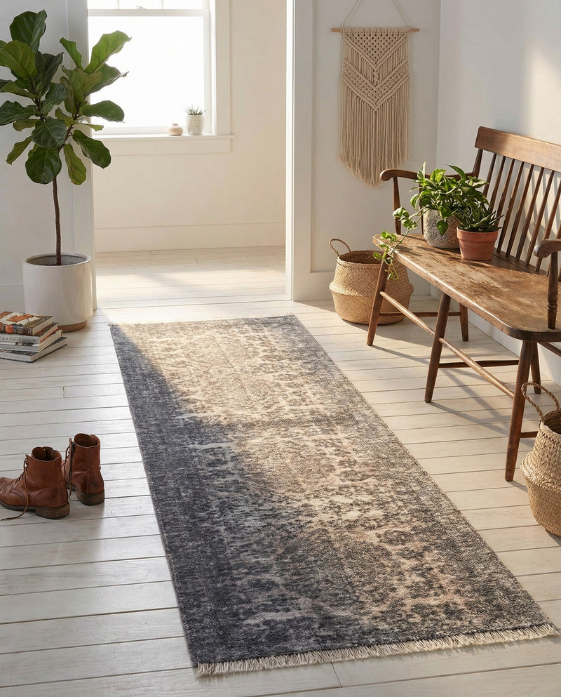 Bazaar Chic Collection Area Rug -  Asilah Runner Gray and Blue  lifestyle 48