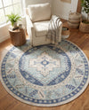 Savannah Series Collection Area Rug -  Augusta (Sky blue) Round Sky blue  lifestyle 54