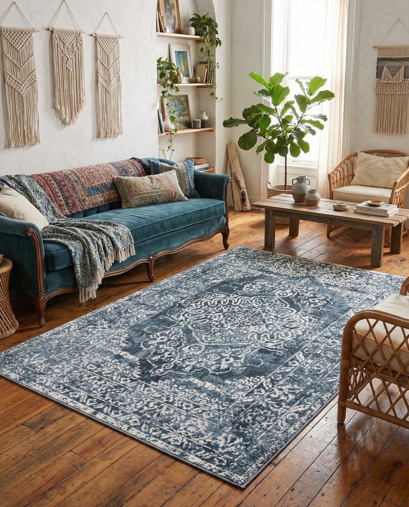 Cambridge Classics Collection Area Rug -  Magdalene (Blue) Rectangle Blue  lifestyle 17