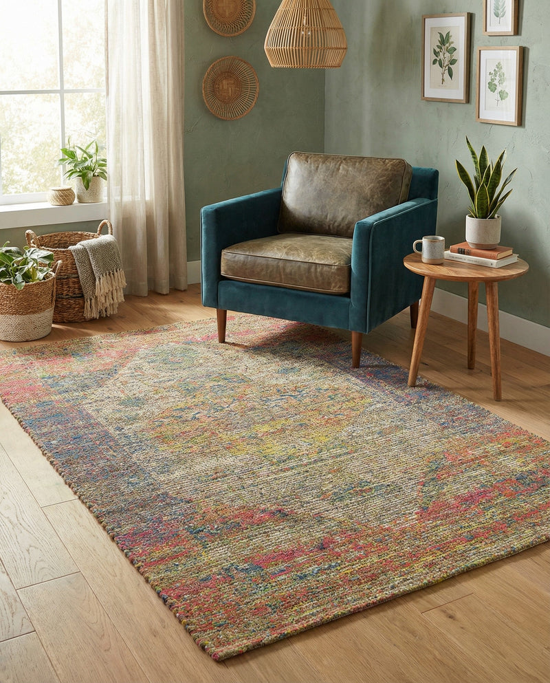 Savannah Threads Collection Area Rug - Sahara Rectangle Multi  lifestyle 33