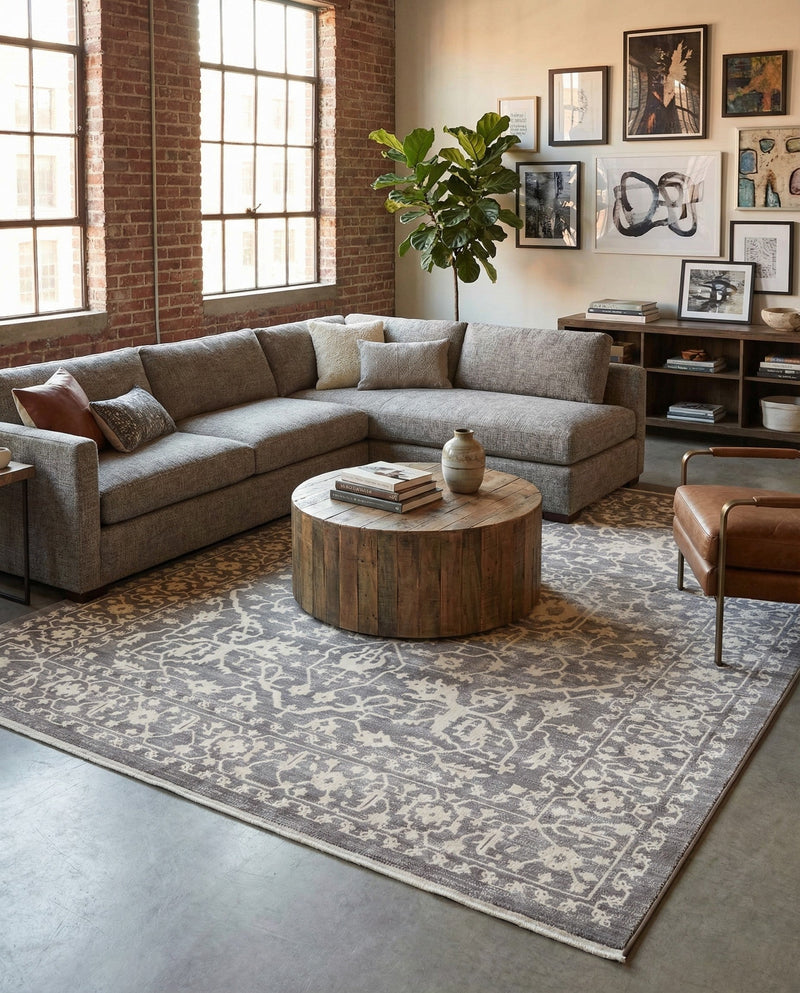Rustic Charm Revival Collection Area Rug - Farmstead Rectangle Light Gray  lifestyle 41